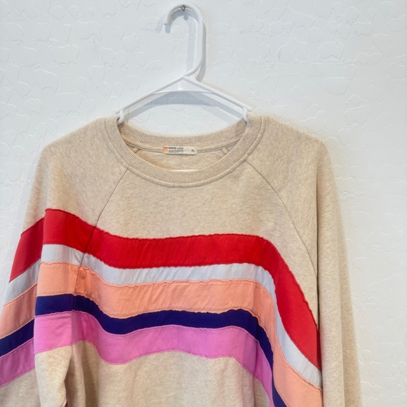 Marine Layer Summit Crewneck Sweatshirt Womens XL Colorful Striped Retro - Picture 3 of 10